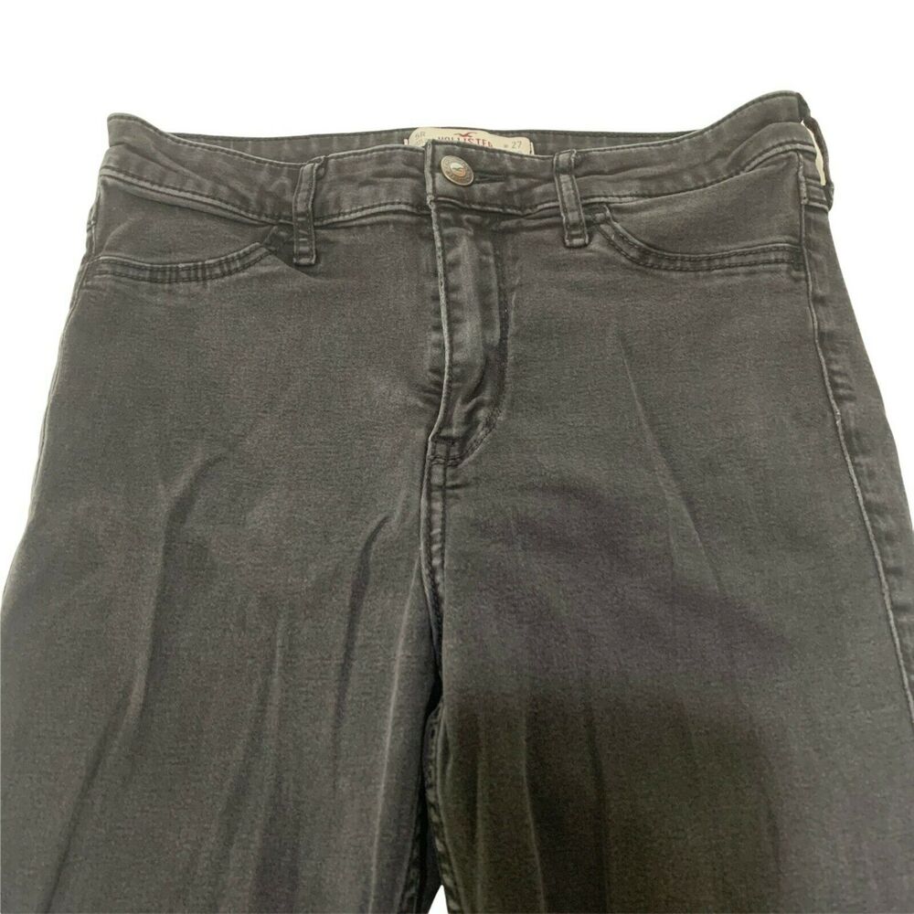 Hollister Womens Skinny Jeans Black Charcoal Size 5 W27L29 Stretch Mid Rise - Picture 7 of 7